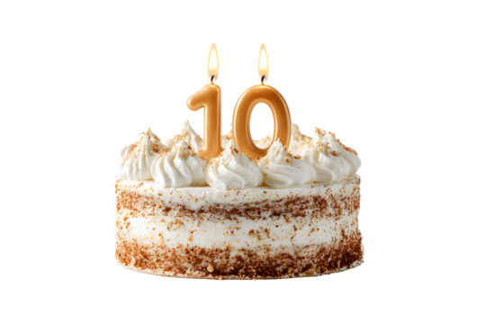Birthday cake with candles-numbers transparent background for designers, marketers and IT professionals. Popular illustration, object, texture. Food, flowers, natural space for text. Positive.