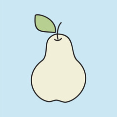 Simple Pear Fruit Line Art Icon