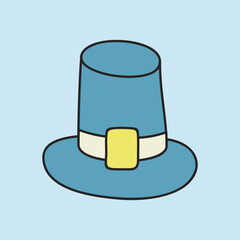 Pilgrim Hat Thanksgiving Line Art Icon