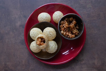 traditional Indian Appetizer , Crispy Pani Puri with Spiced Filling