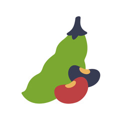 French bean isolated vector icon. Vegetable sign