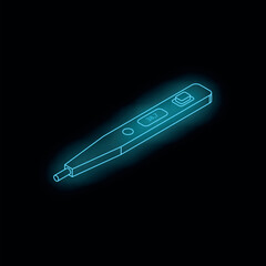 Electronic thermometer displaying high body temperature, indicating fever and potential illness