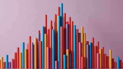 Vibrant bars in playful arrangement resembling a data graph