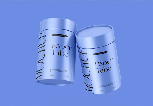Two Paper Tube Packaging Mockup