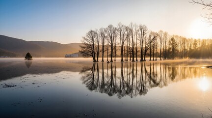 sunrise over the lake
