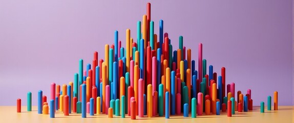 Vibrant bars in playful arrangement resembling a data graph