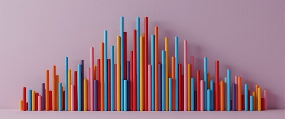 Vibrant bars in playful arrangement resembling a data graph