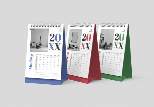 Vertical Desk Calendar Mockup Collection