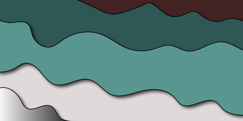 Abstract Wavy Background and Colorful Gradient Design. Abstract organic shapes modern color layers. Banner with abstract background with colorful paper cutout waves. illustration