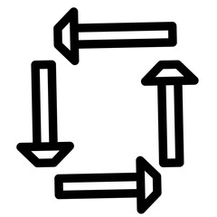 Four Arrows Forming a Circular Rotation or Recycling Symbol