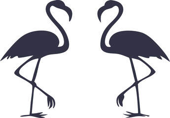 Obraz premium Two flamingo silhouette