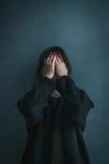 Depressed Woman Portrait. Emotional Mental Health Concept