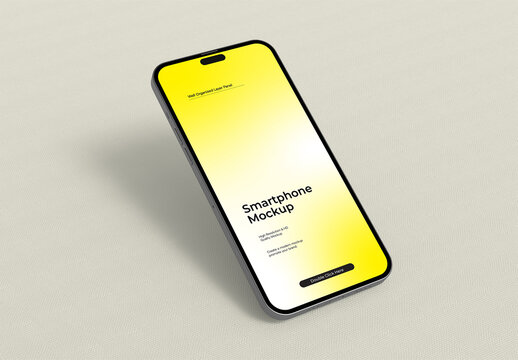 Floating Phone Screen Mockup