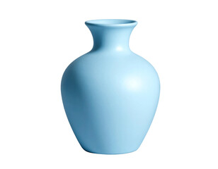 Ceramic Vase with Subtle Shadow, Isolated on Transparent Background