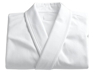 Neatly Folded White Bathrobe, Isolated on Transparent Background