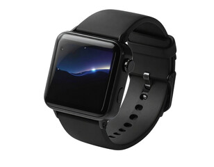 Sleek Black Smartwatch with Touchscreen Display, Isolated on Transparent Background