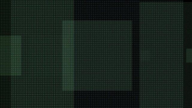 Fast-paced animation of dark digital grid with dynamic rectangular patterns and pixelated texture for tech or cybersecurity backgrounds
