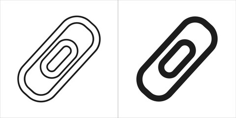 Two paperclip icons, one outline and one filled