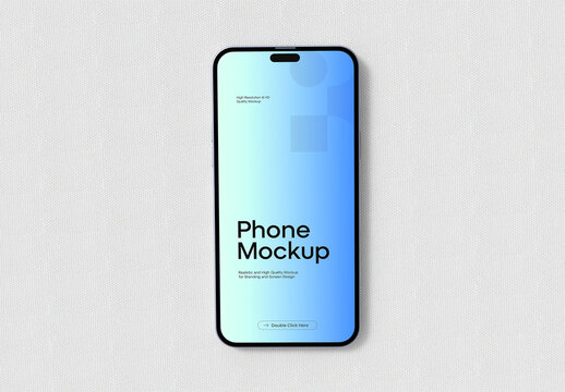 Top View Phone Screen PSD Mockup