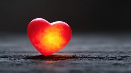 adoration. A red heart symbol stands out against a textured black background with a warm glow. wellbeing guides, coaching materials, designed for coaching and self-improvement content.