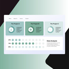 Modern Business Dashboard Presentation Slide with Data Visualization