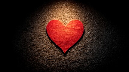 adoration. A red heart symbol stands out against a textured black background with a warm glow. wellbeing guides, coaching materials, designed for coaching and self-improvement content.