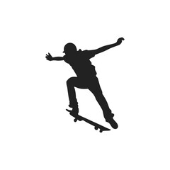 Skateboarder Silhouette Vektor Black Sports