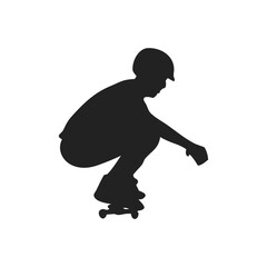 Skateboarder Silhouette Vektor Black Sports