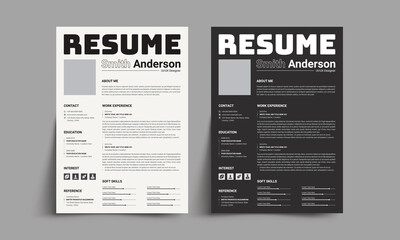 Stylish UI UX Designer Resume with Cover Letter Clean Modern Professional CV Template