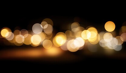 Soft, glowing orbs of light create a dreamy, abstract nighttime atmosphere