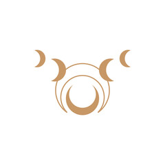 Vertical esoteric alignment featuring twin moons and circular shape, symbolizing energy balance and cosmic flow.