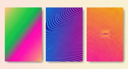 Vibrant gradient and textured vertical backgrounds with abstract patterns