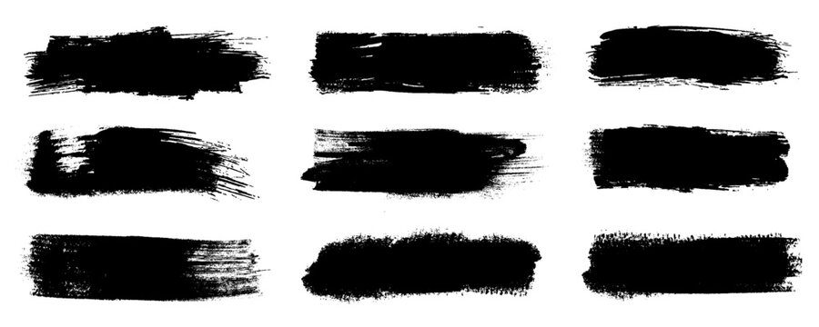 Brush stroke set, calligraphy ink paint lines, sketchy brush strokes grunge, bold lines and squiggles marker stripe
