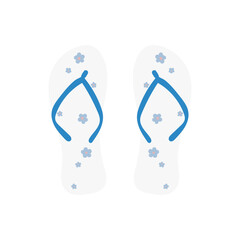 Flip flop beach sandal icon. Pair of floral flip flops. great for beach, summer, vacation, resort, and travel designs.