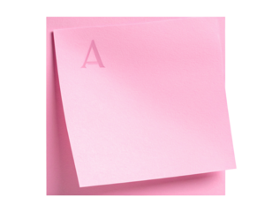 Stack of Two Pink Square Memo Sheets or Sticky Notes, Blank Pink Square Papers, Minimalist Office Supply, Isolated Illustration