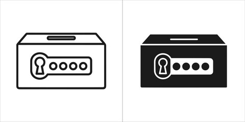 Obraz premium Two safe boxes, one black and one outline