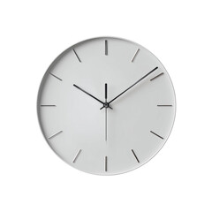 Modern minimalist wall clock design isolated
