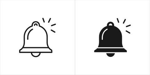 Notification bell icon in outline and solid style