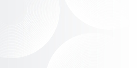 Abstract white glowing geometric lines on gray background. Modern shiny blue circle lines pattern. Futuristic technology concept. Suit for cover, poster, banner, brochure, header, vector modern