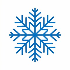 Blue Snowflake Icon Isolated on White Background Winter Symbol.