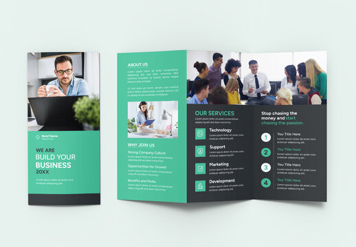 Modern Agency Business Services Trifold Brochure Template