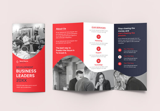 Modern Business Profile & Services Trifold Brochure for Corporate Leaders