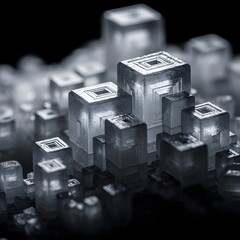 Geometric Salt Crystal Macro Detail