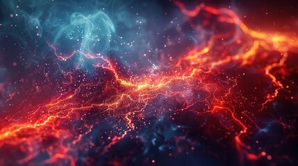 Abstract Futuristic Background with Glowing Energy Beams and Dynamic Light Effects