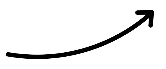 Black curved upward arrow