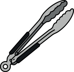 Illustration of Kitchen Tongs for Cooking and Serving Food.