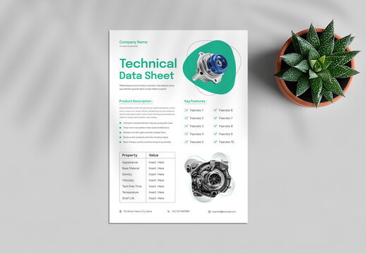 Product Data Sheet and Technical Flyer Template
