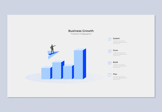 Minimalist 4 Steps Vertical Business Growth Timeline Infographic Presentation