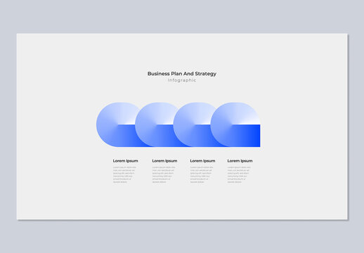 Business Plan and Strategy Infographic Template with 4 Steps