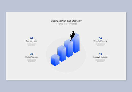 Business Growth Plan and Strategy Infographic Template with Blue Accents